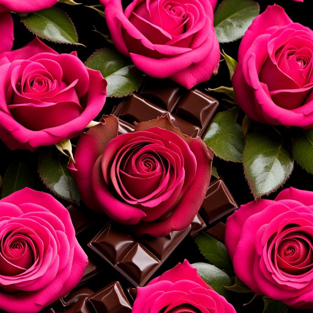 Rose and Chocolate Still Life