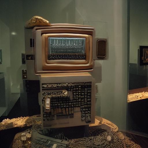 Gold and Porcelain Computer Sculpture at Museum