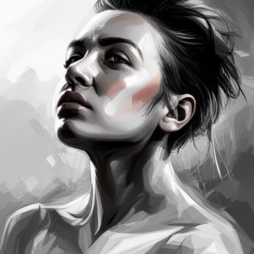 Hyperrealistic Black and White Splash Art