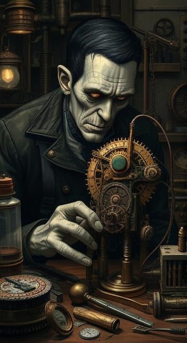 Steampunk Frankenstein's Clockwork Creation in Dark Fantasy ...