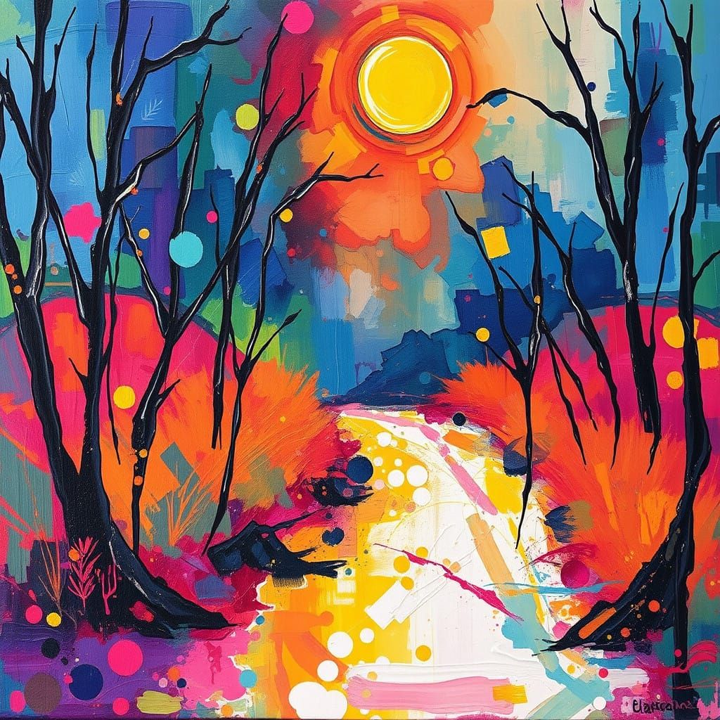 Vibrant Expressionist Oil Painting