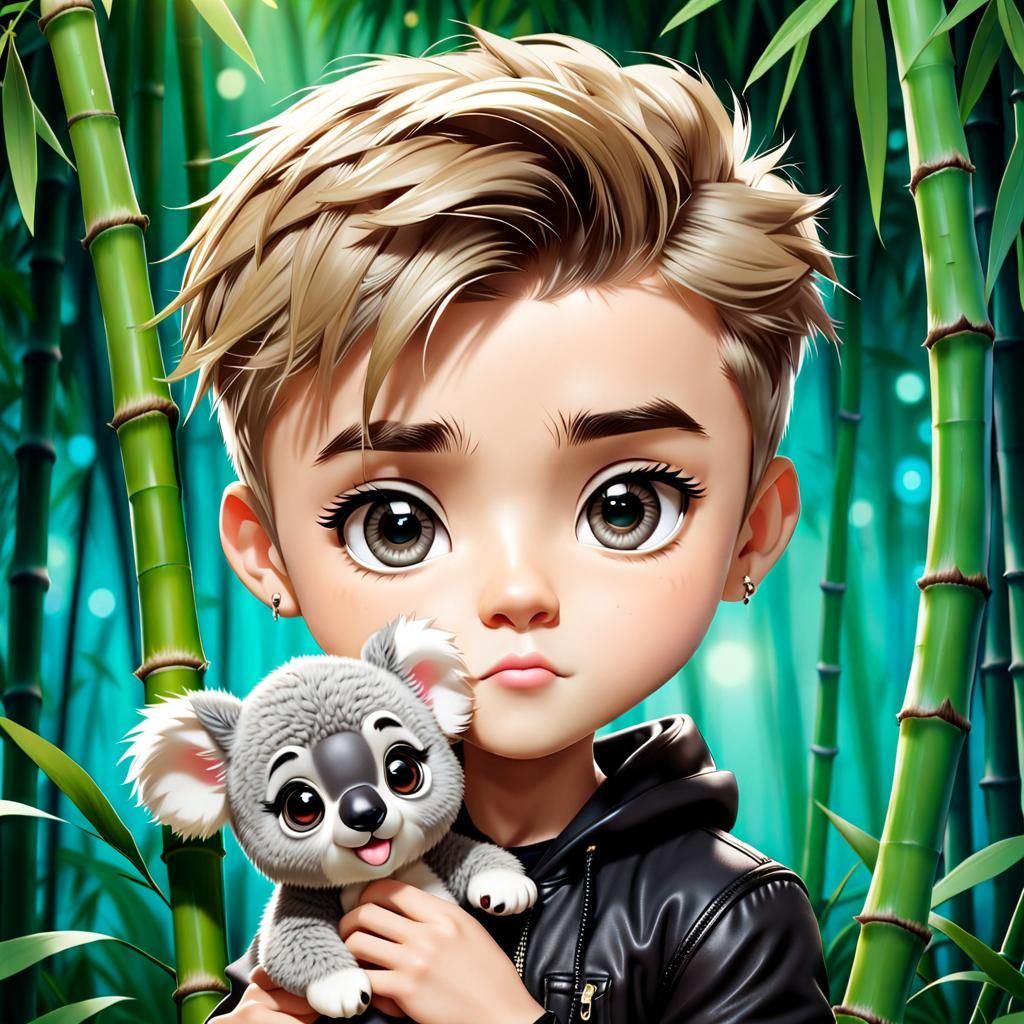 Justin Bieber as Chibi-Style Digital Art