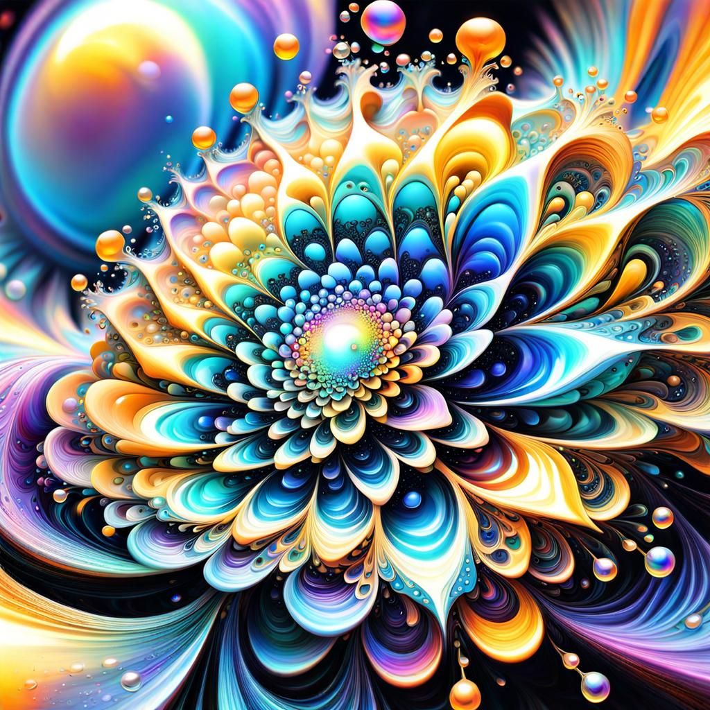 Intricate Fractal Supernova in Opalescent Colors