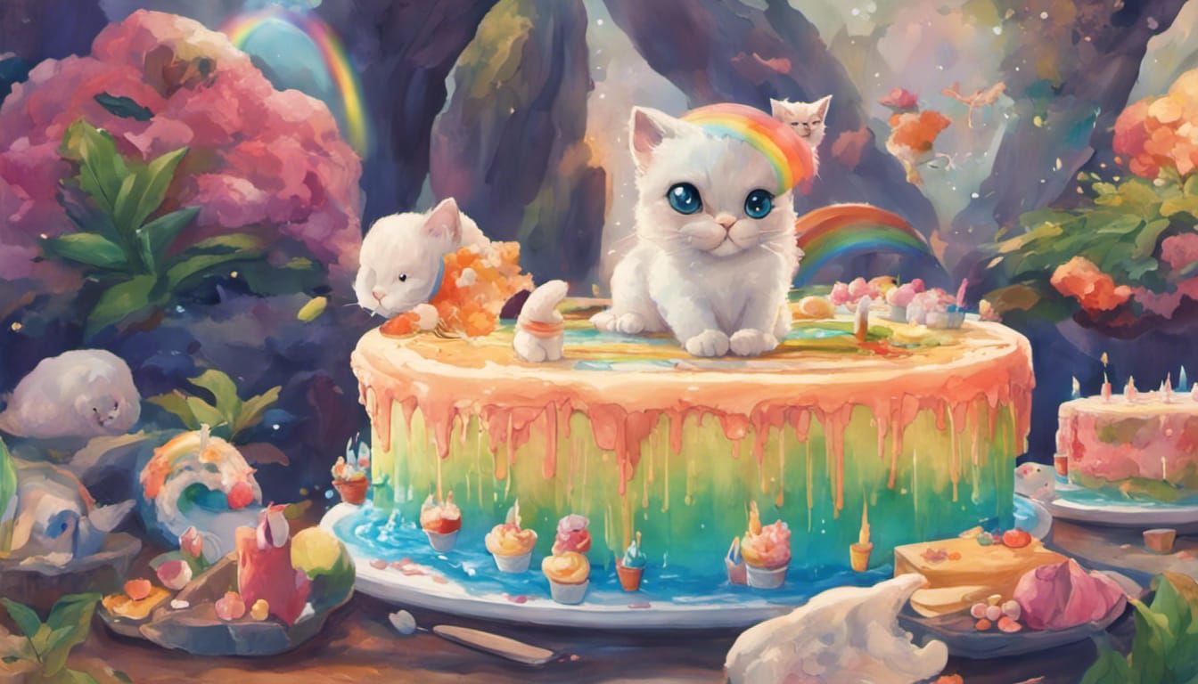 Cat's First Birthday Party by Waterfall