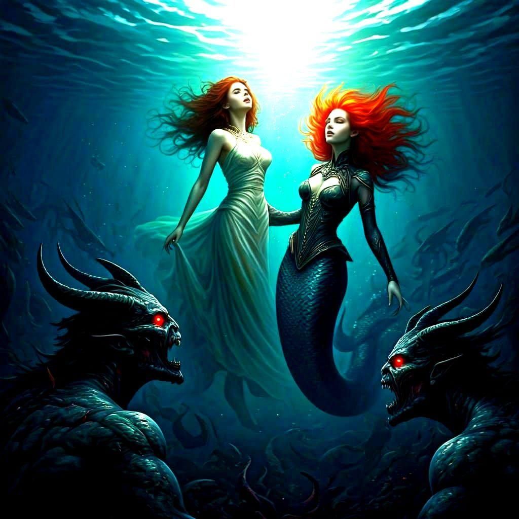 Ginger Haired Woman Pulled into Dark Abyss