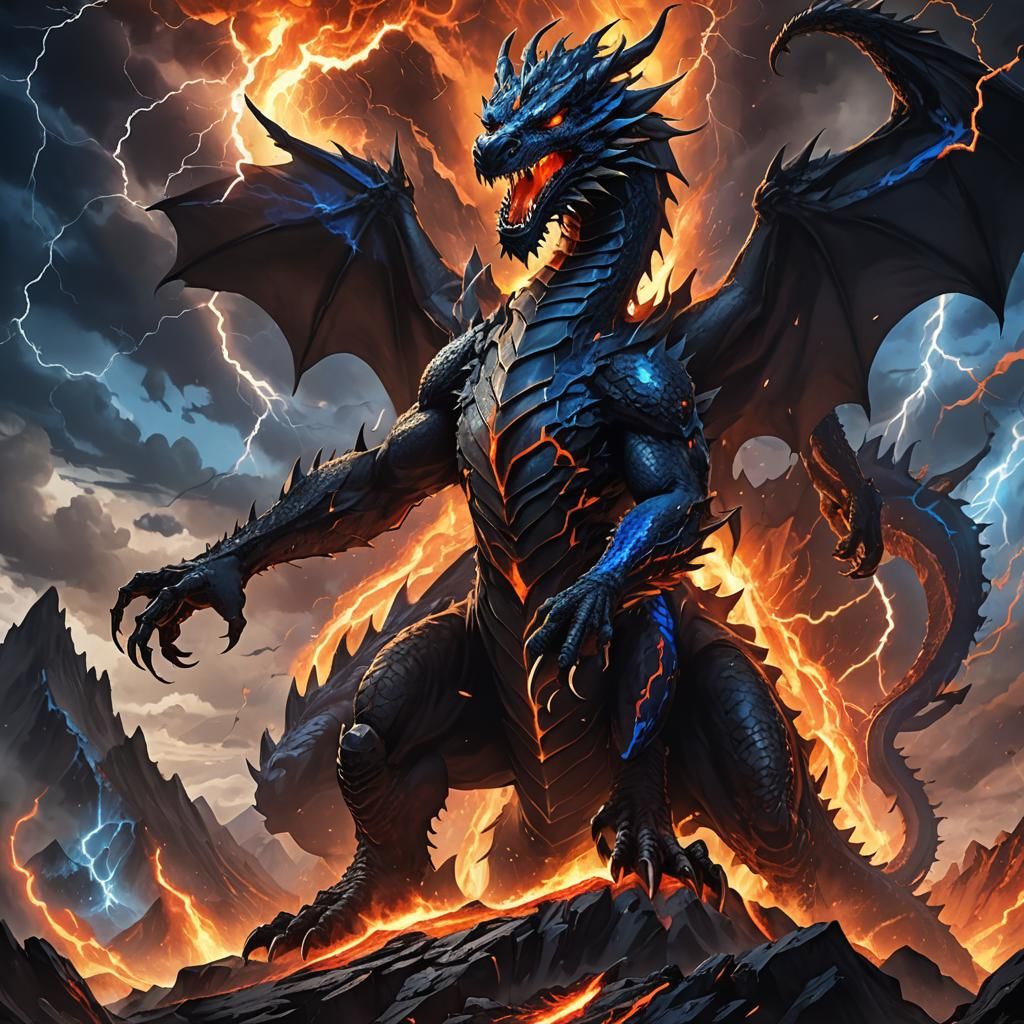 Vibrant Anime Dragon Dominates Intense Battlefield