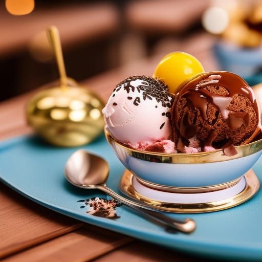 Detailed Ice Cream Sundae Matte Painting