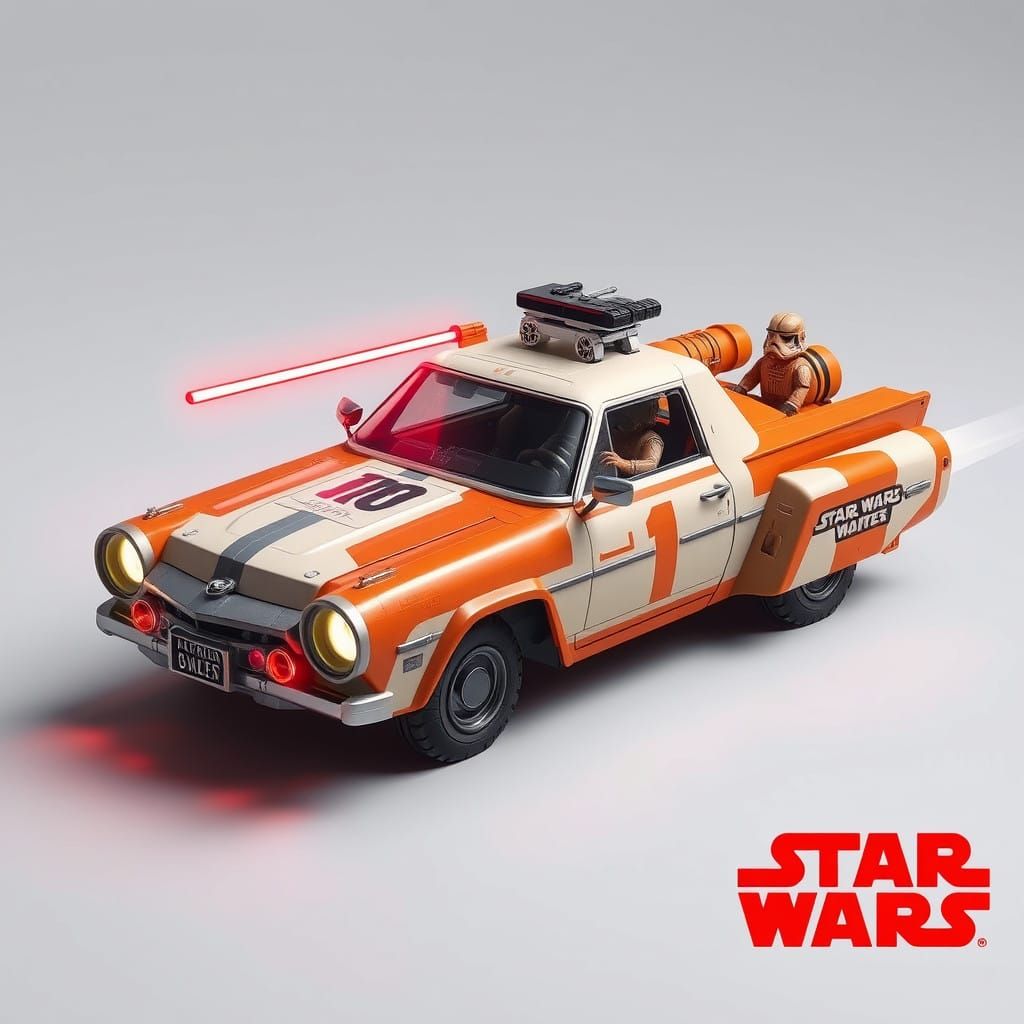 Star Wars Speeder Bike in Futuristic Landscape