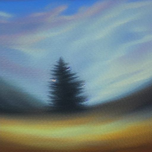 Ethereal Figure in Swirling Dust: Surreal Oil Painting