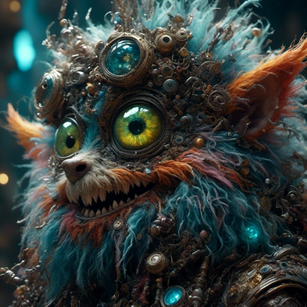 One-Eyed Goblin Furry Close-Up in Detailed Matte Painting