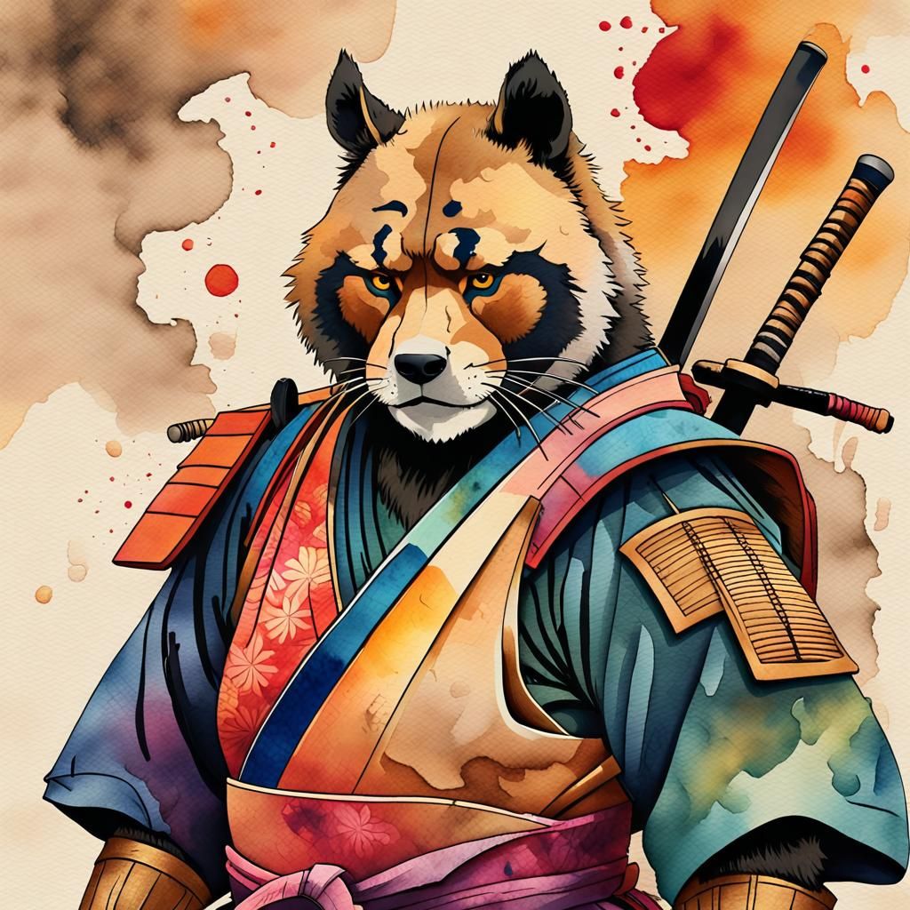Bear as a samurai
