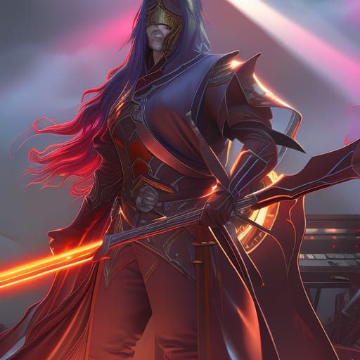 Heavy Metal Concert Portrait in Hyperdetailed Style