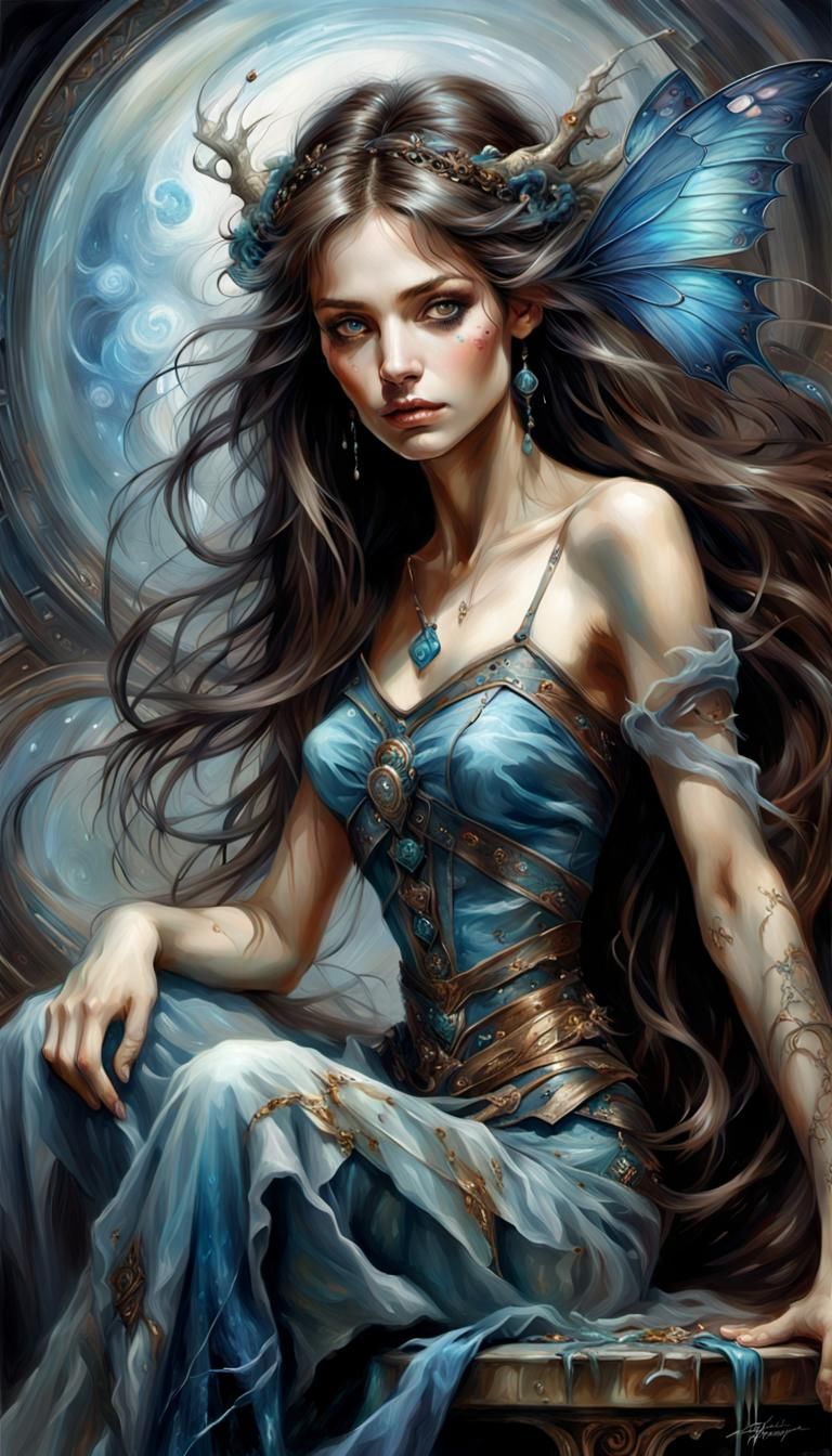 Captivating Woman in a Mystical Landscape: Digital Art