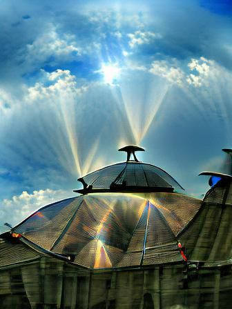 Sunshine Rays Over Architectural Dome