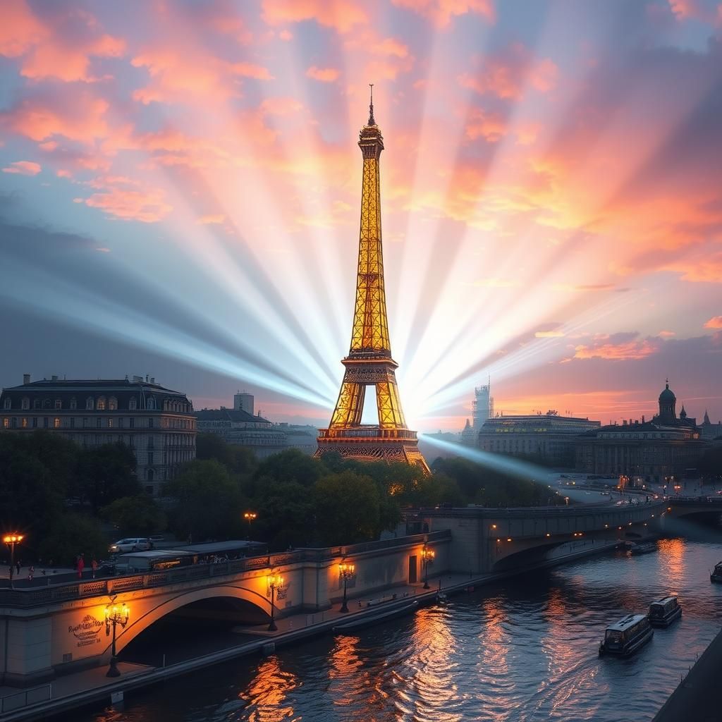 Paris City of Light in Radiant Digital Art