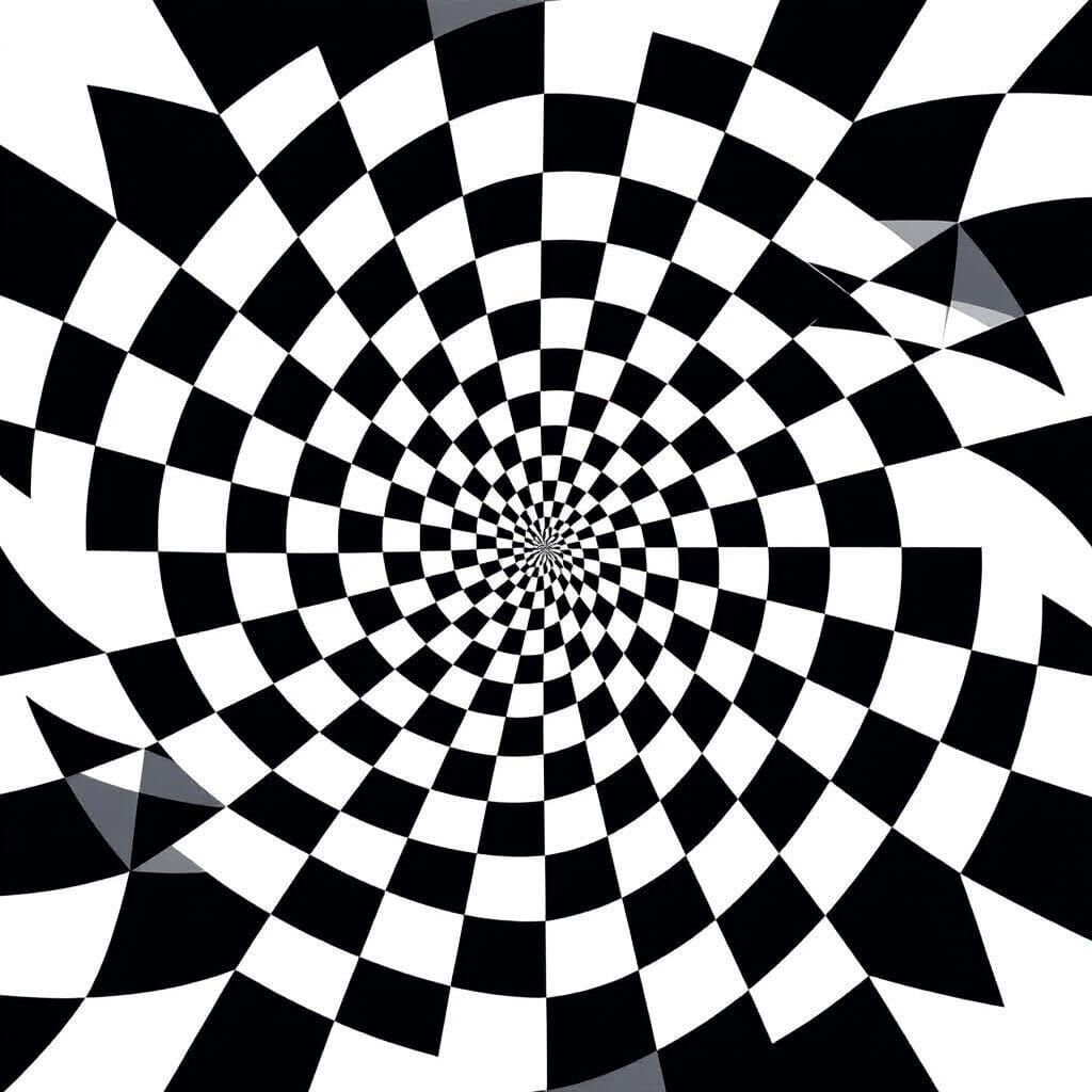 Hypnotic Optical Illusion with Concentric Squares