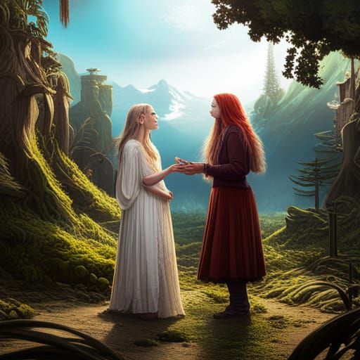 Fantastical Meeting in Deep Color Matte Painting