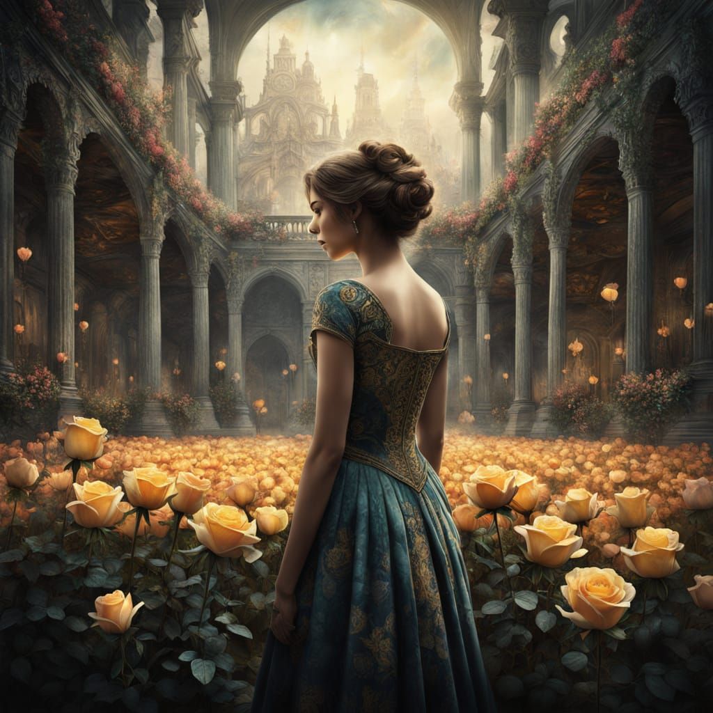 Roses Bloom with Handwritten Text in Watercolor Style