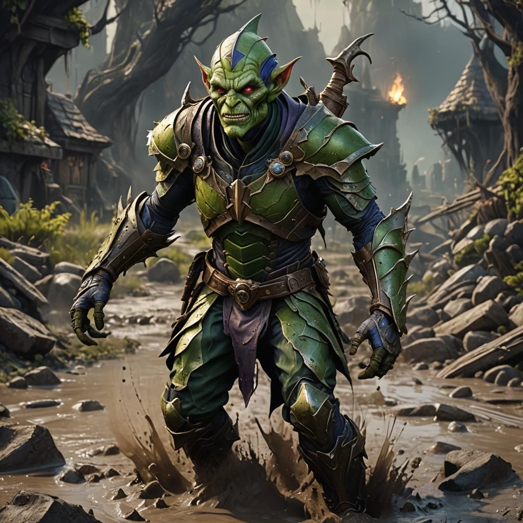 Green Goblin Mage in Mud Armor