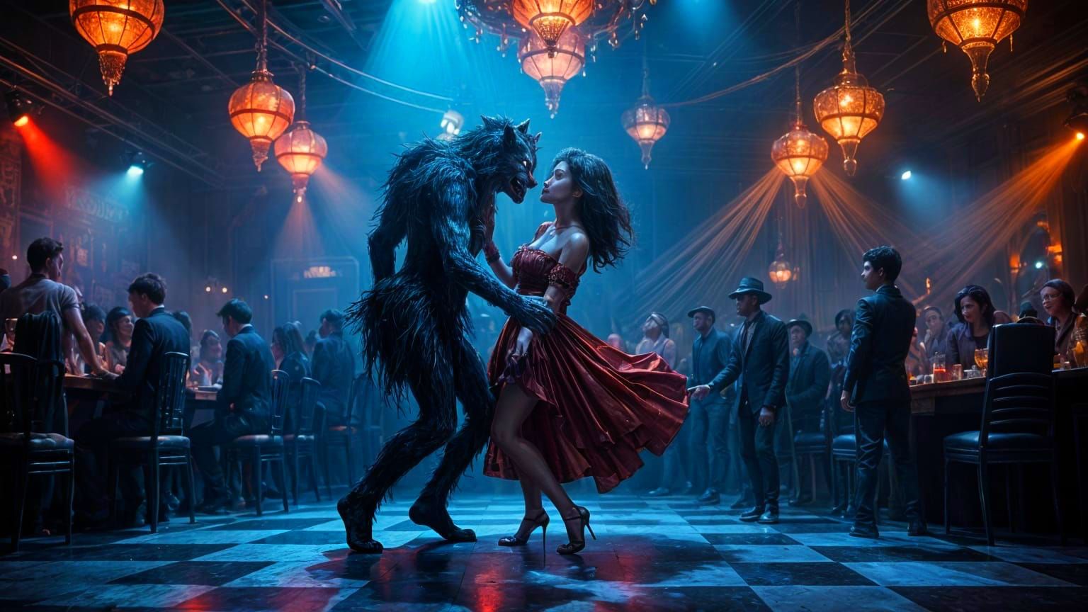 A werewolf on a date.