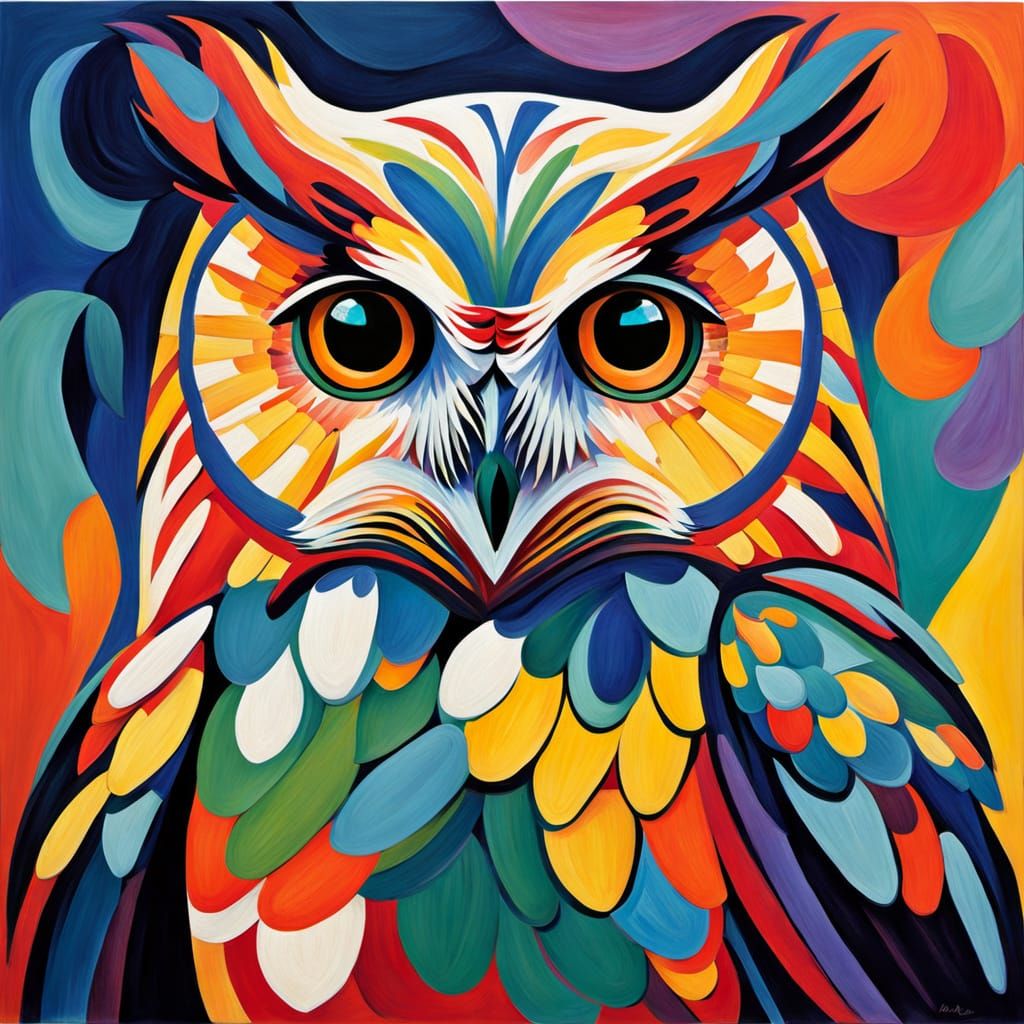A colourful owl