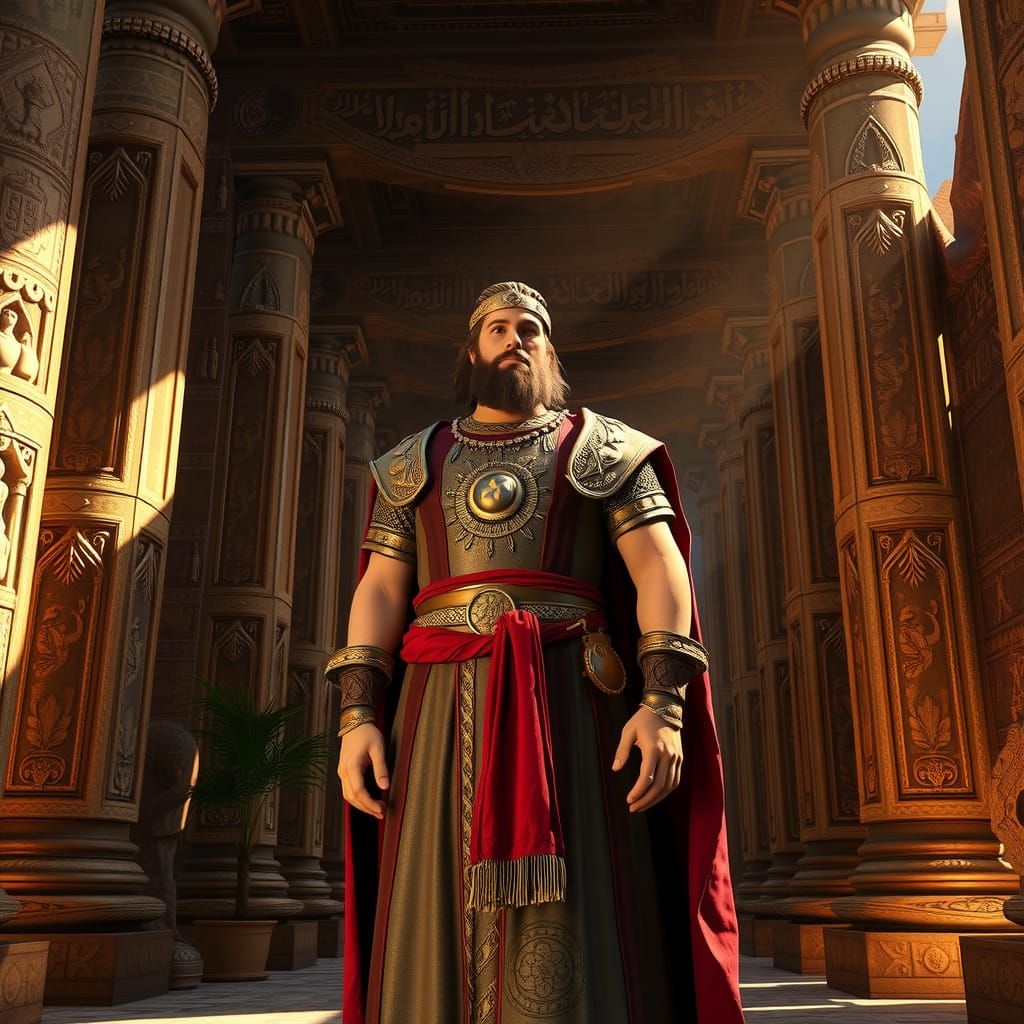King David in Jerusalem Temple, Epic 3D Rendering