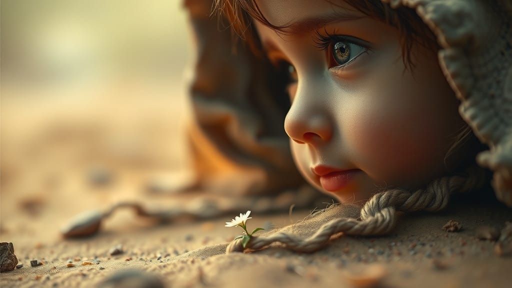 Ethereal Child Gaze in a Dreamlike Realm