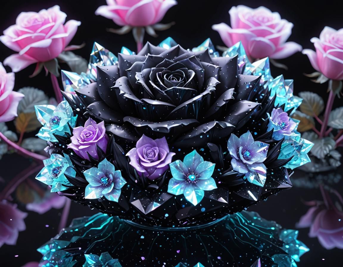 Pastel Goth Crystal Geode in Neon UV Light