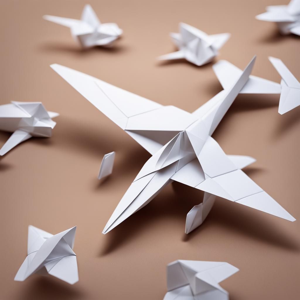 Origami Airplane Papercraft in 8K Resolution