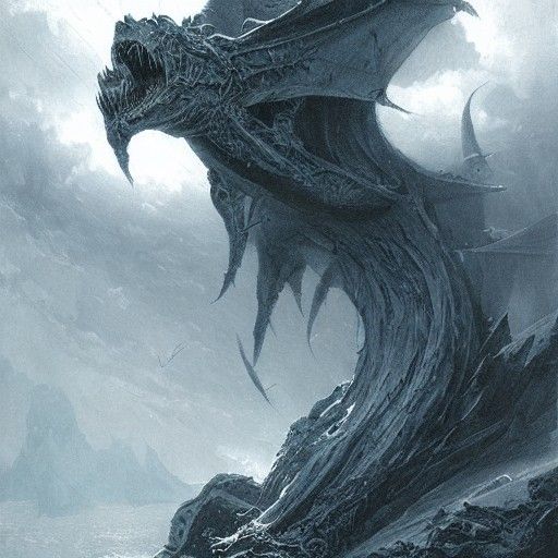 Wyvern in Gustave Doré Style