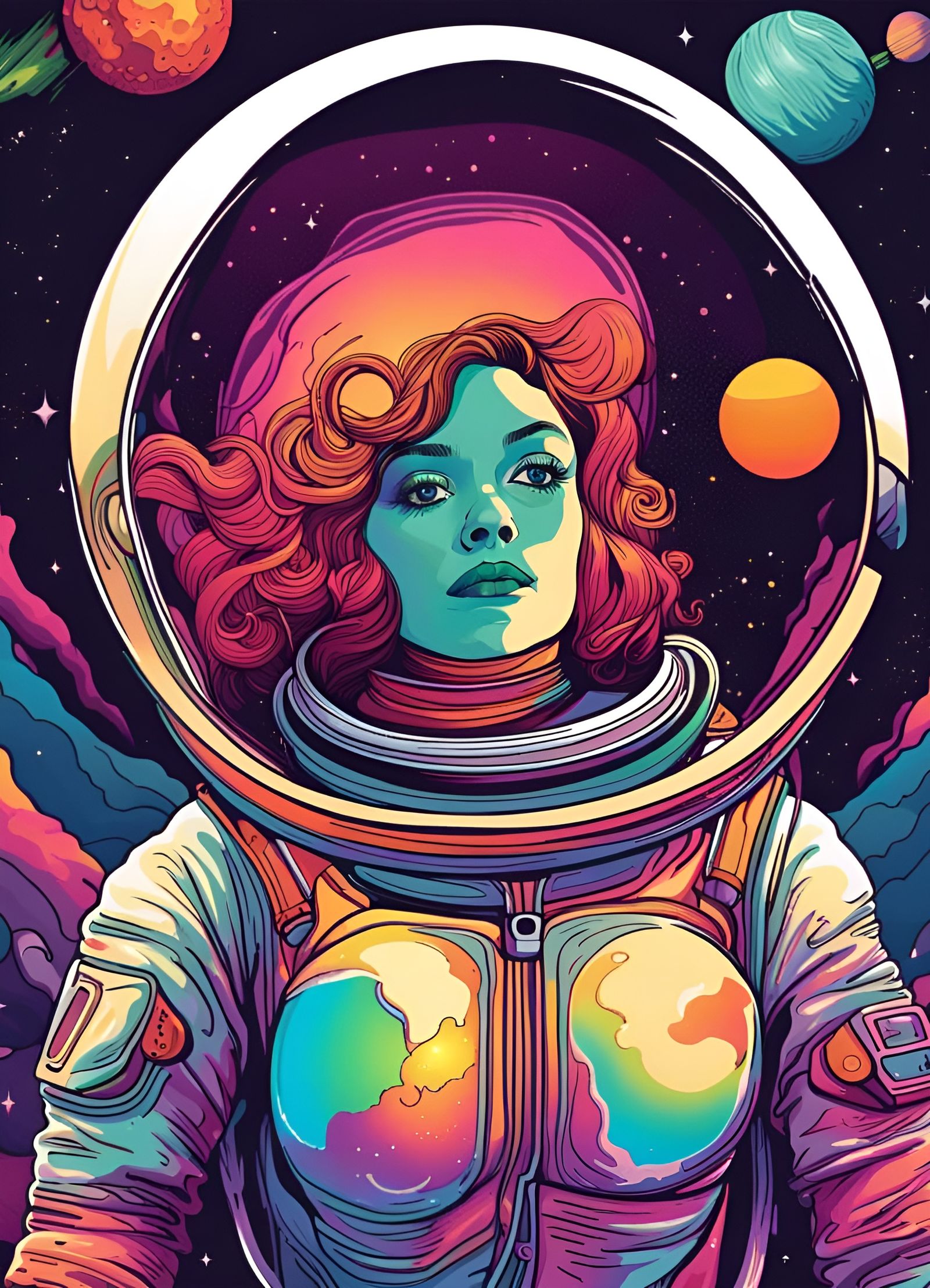 Woman in Spacesuit: Psychedelic Poster Art