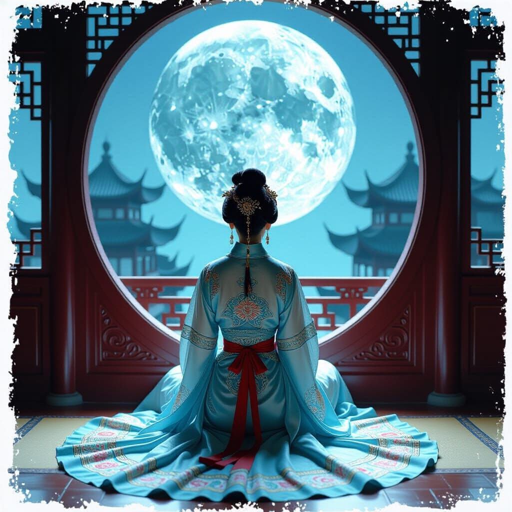 Chinese Goddess in Qing Dynasty Dress