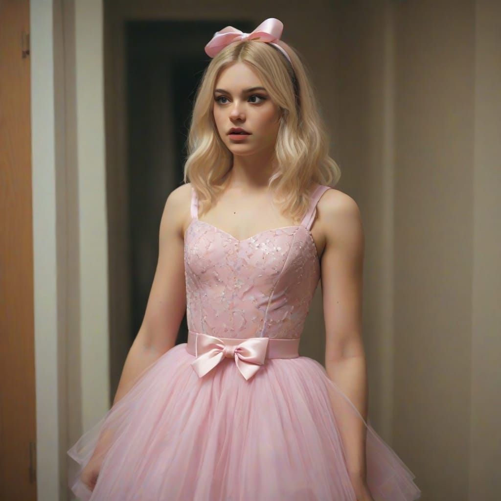 Man in Tulle Prom Dress Expresses Shock and Anger