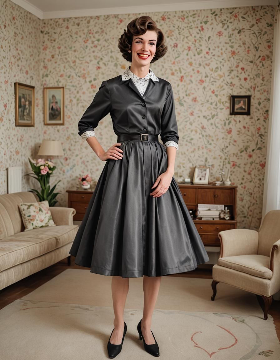 Boy Crossdressing in 1950s Dress: Professional Photography