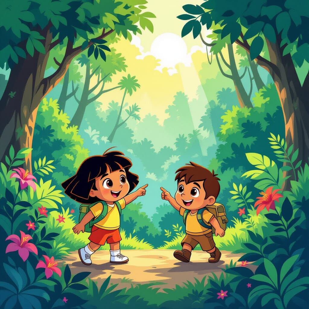 Dora and Diego Explore a Vibrant Rainforest