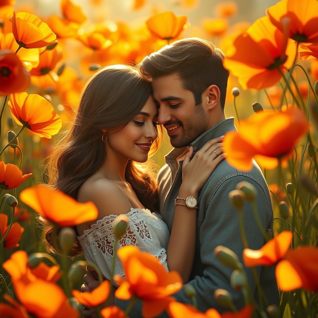 Romantic Garden Scene in Dreamy Whimsy