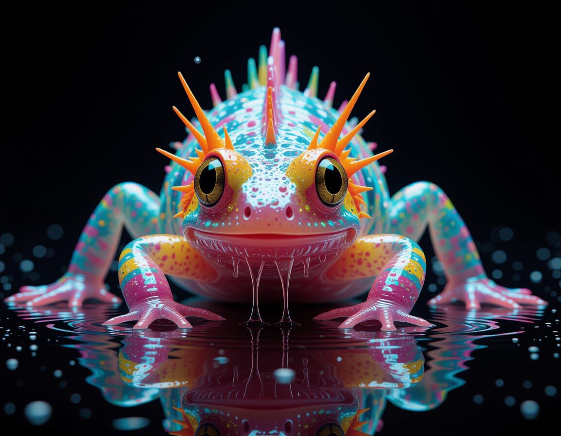 Hyperrealistic Translucent Creature Reflection