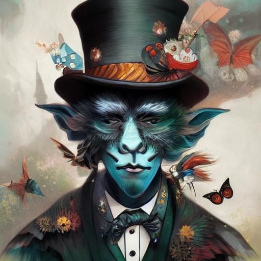 Mythological Moon in Patchwork Style