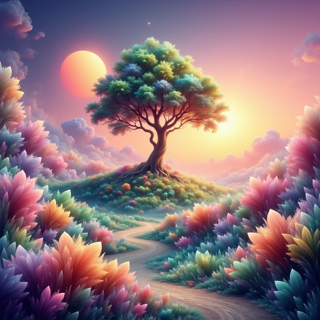 Surreal Landscape of a Foreign Earth-Like Planet in Ethereal...