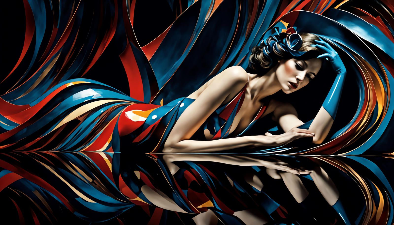 Elegant Urban Dream Portrait Inspired by Cubism