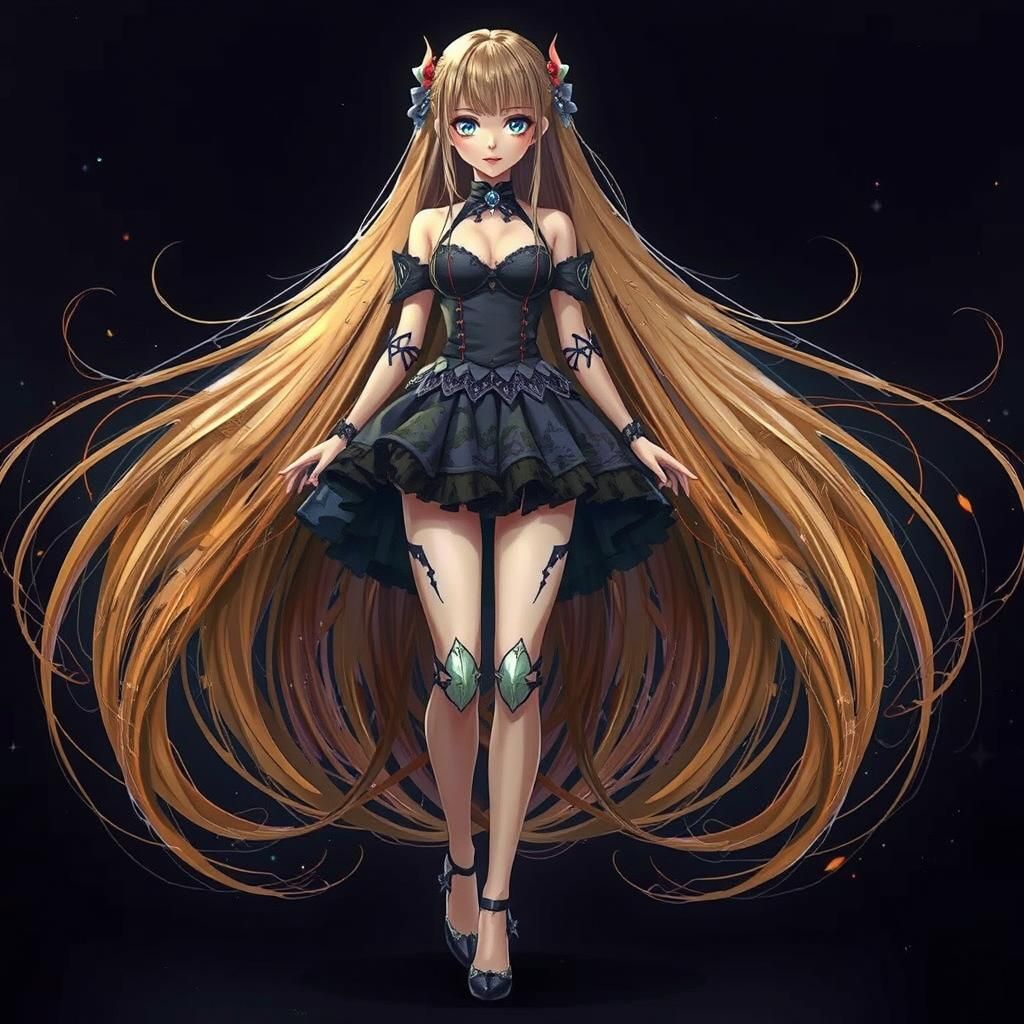 Anime Cyborg Fairy with Lace Wings