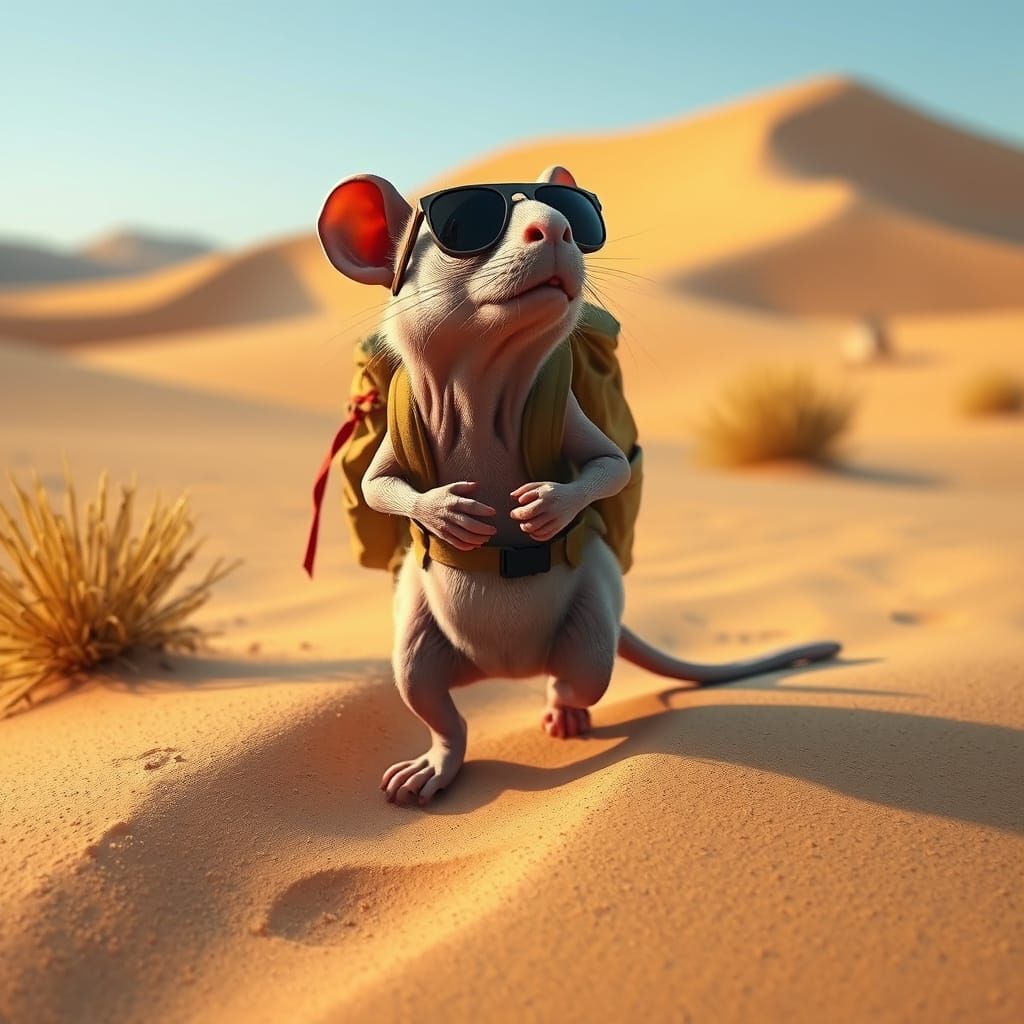 Mole Rat Desert Adventure in Concept Art Style