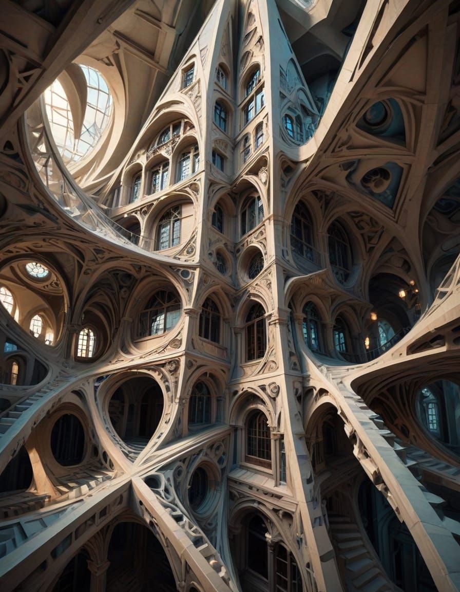 Mesmerizing Surrealist Geometry in Dreamlike State