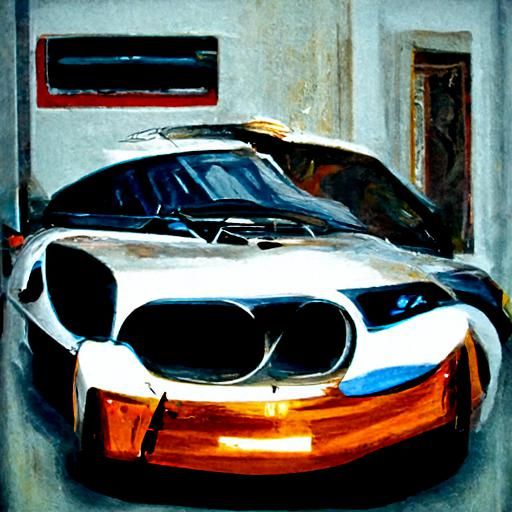 BMW in Oil Painting Style by James Gurney