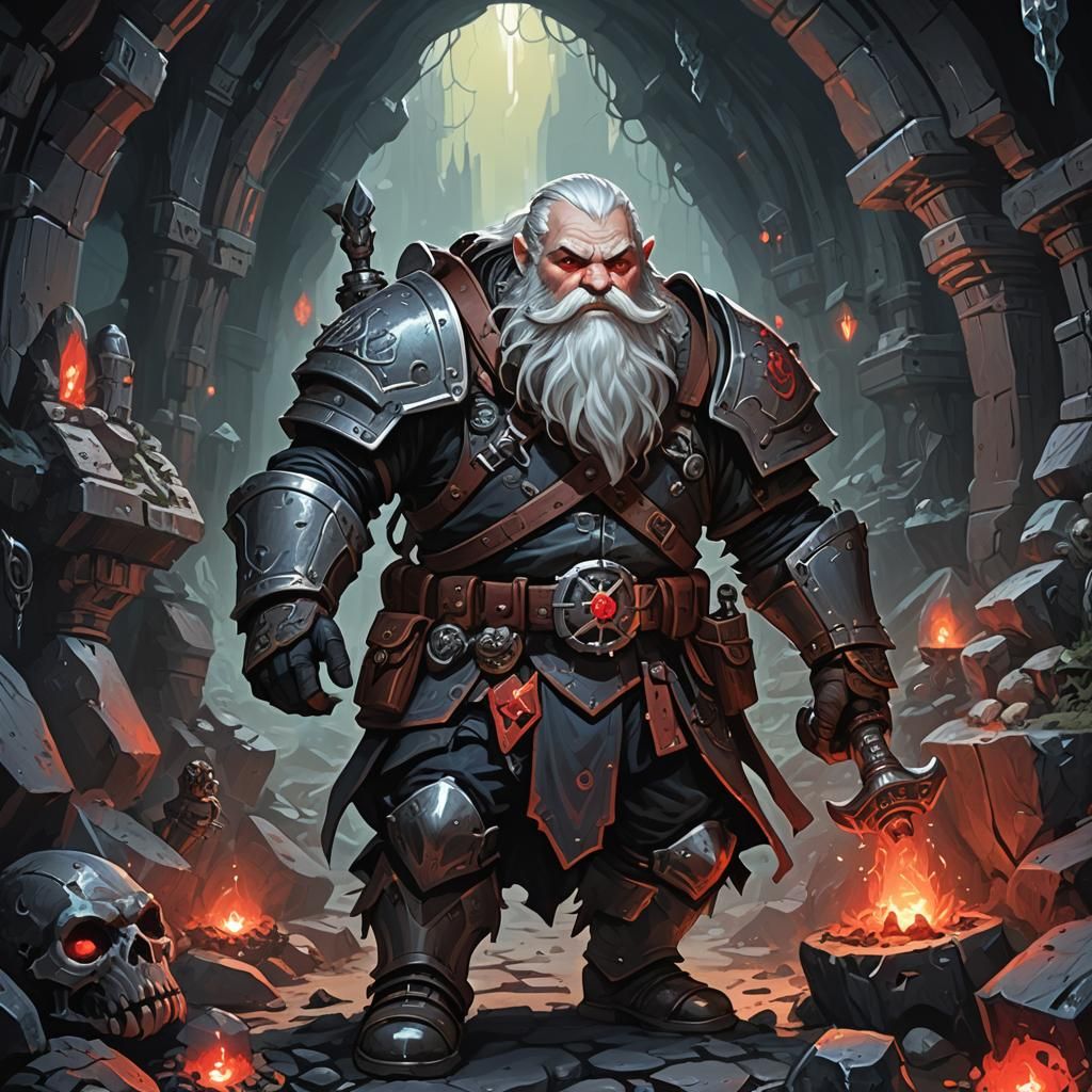 Duergar Engineer Saboteur in Underground Cavern