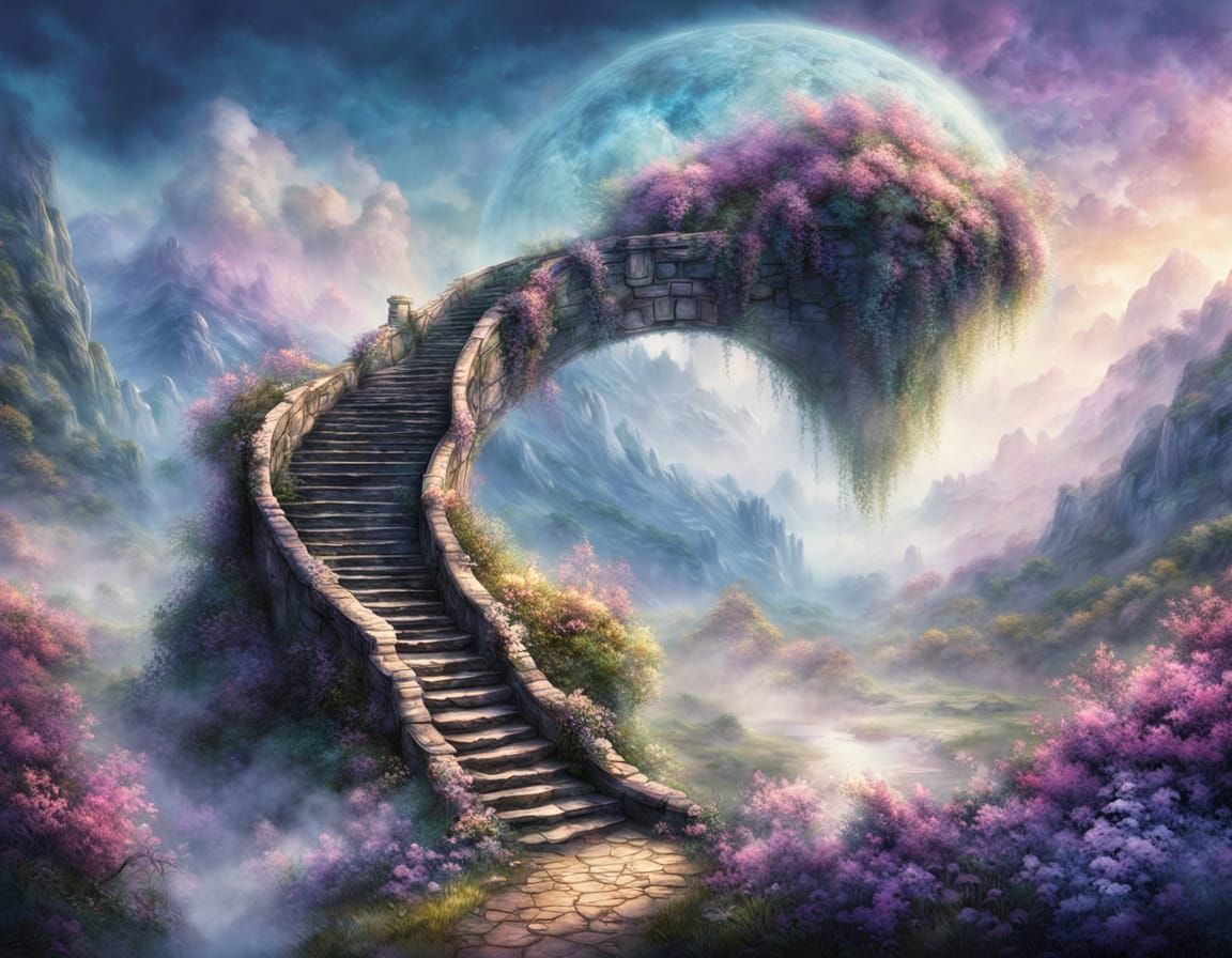 Enchanted Stairway to a Floating Island