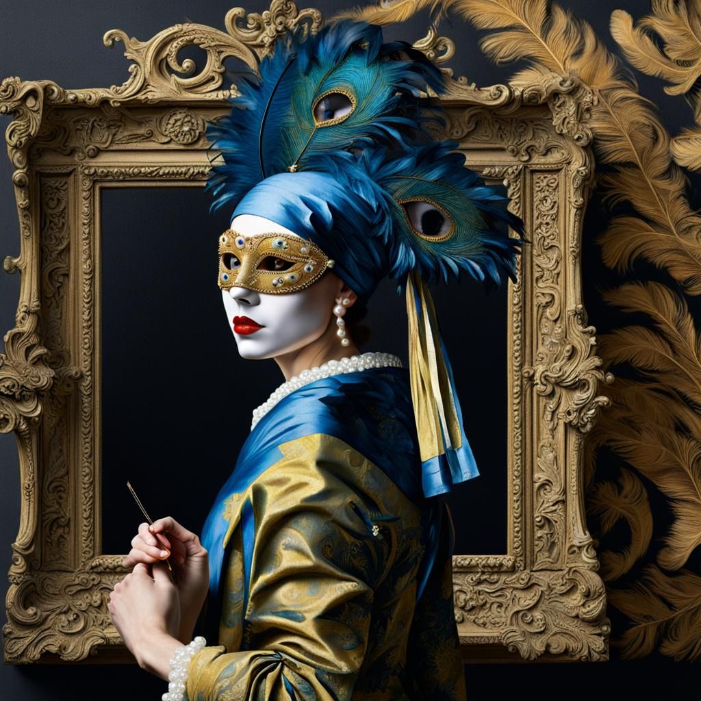 Girl with Pearl Earring and Masquerade Mask