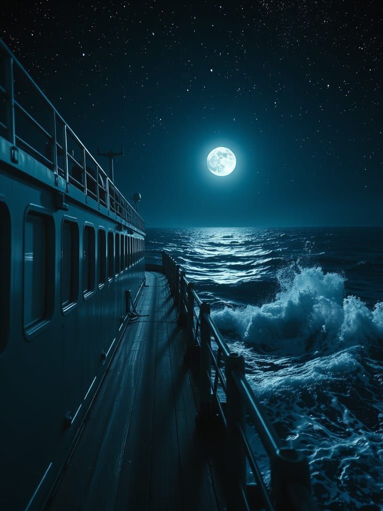 Stormy Ocean Night from Cruise Ship Deck