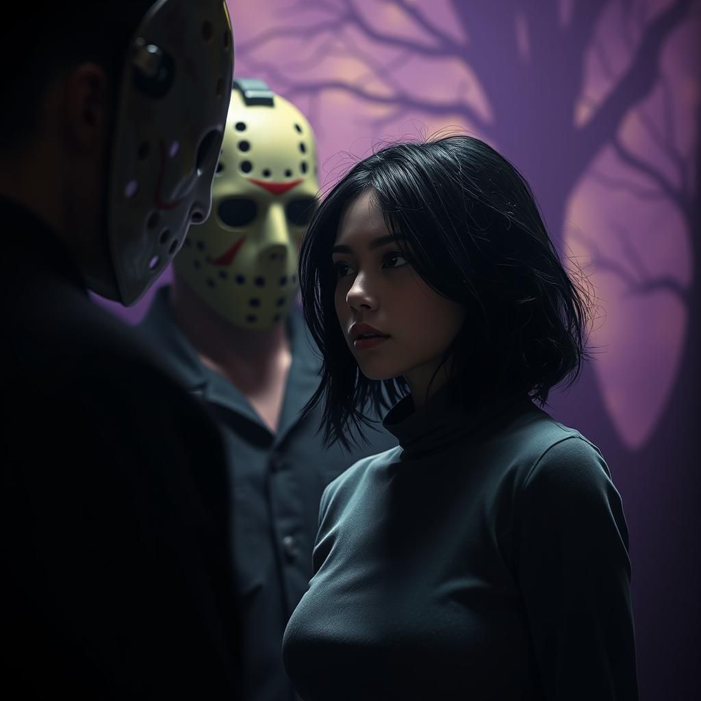 Eerie Encounter: Dark Fantasy Art Nouveau Portrait