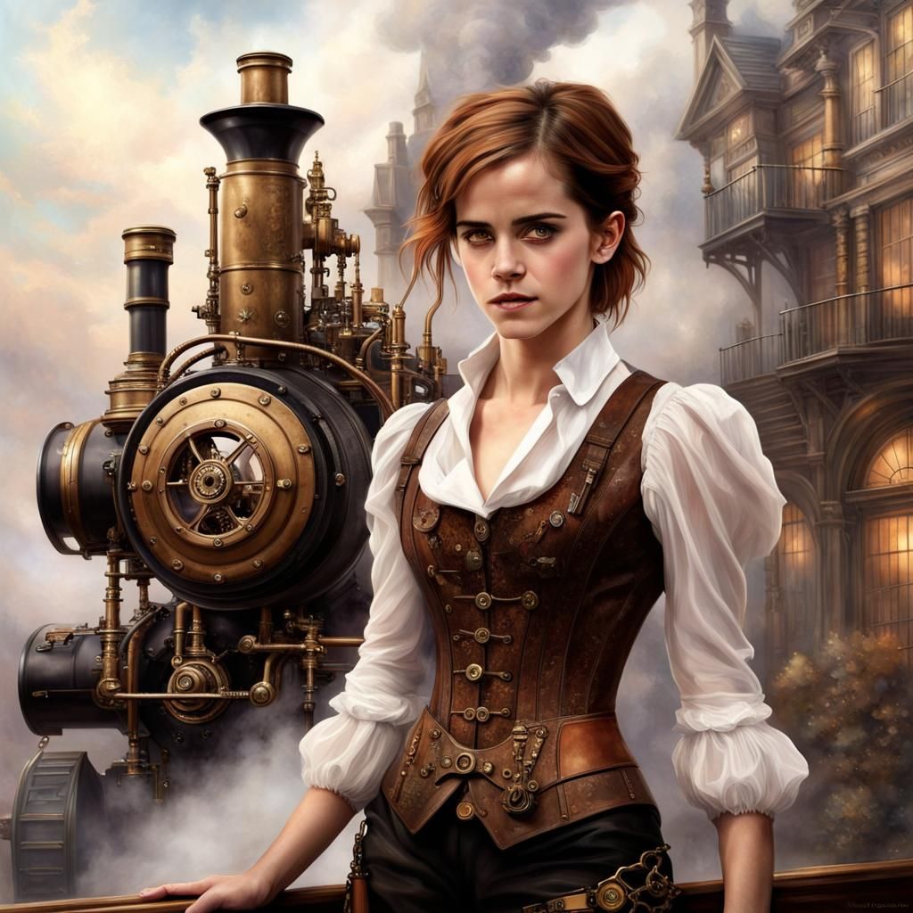 Steampunk Emma Watson in Ethereal Fantasy World